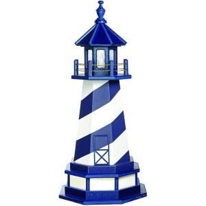 imageDutchCrafters Cape Hatteras NC Decorative Light Up Wooden Lighthouse Outdoor Yard Garden Statue  Amish Made in America 5 PatrioticPatriot Blue  White