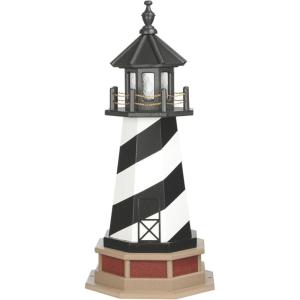 imageDutchCrafters Cape Hatteras NC Solar Lighthouse with LED Dusk to Dawn Lights Outdoor Statues for Garden Solar Lights Outdoor Waterproof Patio Decor  Amish USA Patriotic 3 with BaseReplica