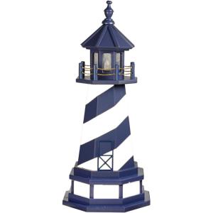imageDutchCrafters Cape Hatteras NC Solar Lighthouse with LED Dusk to Dawn Lights Outdoor Statues for Garden Solar Lights Outdoor Waterproof Patio Decor  Amish USA Patriotic 3 with BasePatriot Blue  White