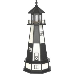 imageDutchCrafters Cape Henry VA Lighthouse with Dusk to Dawn Solar Outdoor Lighting Outdoor Statues for Garden Solar Garden Decor  Amish Made in USA Patriotic 3 with BaseReplica