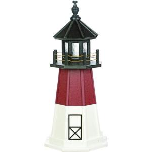 imageDutchCrafters Decorative Lighthouse  Poly Barnegat Style RedWhiteBlue Patriotic 3CherrywoodWhiteBlack