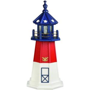 imageDutchCrafters Decorative Lighthouse  Poly Barnegat Style RedWhiteBlue Patriotic 3Red  White  Blue