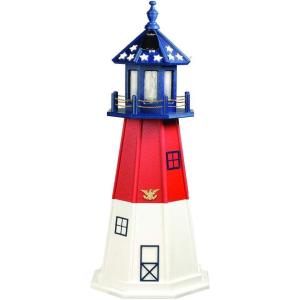 imageDutchCrafters Decorative Lighthouse  Poly Barnegat Style RedWhiteBlue Patriotic 4