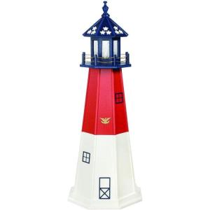 imageDutchCrafters Decorative Lighthouse  Poly Barnegat Style RedWhiteBlue Patriotic 5