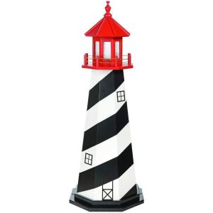imageDutchCrafters Decorative Lighthouse  Wood St Augustine Style BlackWhiteRed 5