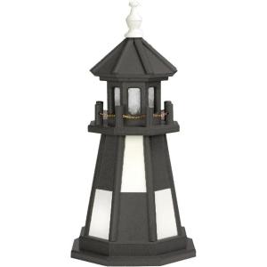 imageDutchCrafters Decorative Wooden Lighthouse Standard Light Bulb Cape Henry Style  Amish Made in USA Patriot BlueWhite 6 FootBlackWhite
