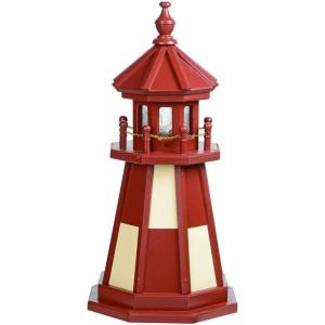 imageDutchCrafters Decorative Wooden Lighthouse Standard Light Bulb Cape Henry Style  Amish Made in USA Patriot BlueWhite 6 FootCherrywoodIvory