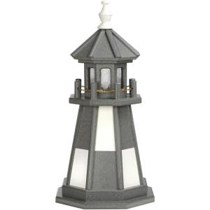 imageDutchCrafters Decorative Wooden Lighthouse Standard Light Bulb Cape Henry Style  Amish Made in USA Patriot BlueWhite 6 FootGrayWhite