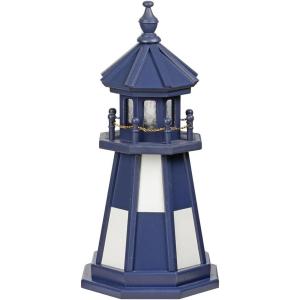 imageDutchCrafters Decorative Wooden Lighthouse Standard Light Bulb Cape Henry Style  Amish Made in USA Patriot BlueWhite 6 FootPatriot BlueWhite