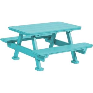 imageDutchCrafters Plastic Kids Picnic Table Heavy Duty Toddler Outdoor Table Childrens Picnic Tables for Outdoors for Playtime Meals Arts ampamp Crafts Camping and More  Amish Made in USA BlackTurquoise