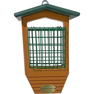 imageDutchCrafters Plastic Poly Hanging Bird Feeders for Outdoors with Suet Cake Holder for Woodpeckers Suet Bird Feeders for Outside Wild Birds with Groove and Tail Prop Turf GreenTurf Green  Cedar
