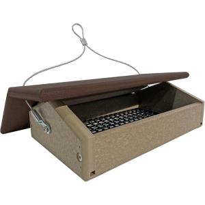 imageDutchCrafters Plastic Poly Upside Down Suet Feeder for Birds Outside Hanging Two Suet Cake Holder Bird Feeder for Outdoors  Amish Made in USA Turf GreenMilwaukee Brown  Weatherwood