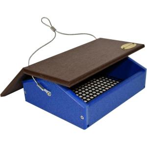 imageDutchCrafters Plastic Poly Upside Down Suet Feeder for Birds Outside Hanging Two Suet Cake Holder Bird Feeder for Outdoors  Amish Made in USA Turf GreenMilwaukee Brown  Blue