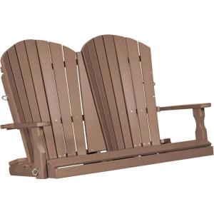 imageDutchCrafters Poly 4 Fanback Adirondack Swing Outdoor Porch Swing Bench for Outside Hanging Porch Swing Outdoor Bench Swing for Porch BlackCedar