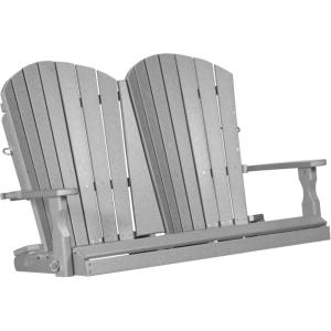 imageDutchCrafters Poly 4 Fanback Adirondack Swing Outdoor Porch Swing Bench for Outside Hanging Porch Swing Outdoor Bench Swing for Porch BlackGray