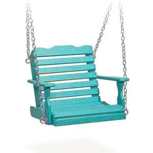 imageDutchCrafters Poly Kids Swing Seat Outdoor Swing for Kids Ages 26 Toddler Swings for Swingset Accessories Outdoor Playground Swings Recycled HDPE Plastic  Amish Made in USA CedarTurquoise