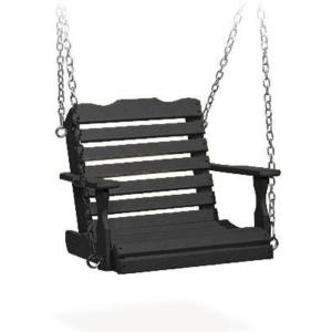 imageDutchCrafters Poly Kids Swing Seat Outdoor Swing for Kids Ages 26 Toddler Swings for Swingset Accessories Outdoor Playground Swings Recycled HDPE Plastic  Amish Made in USA CedarBlack