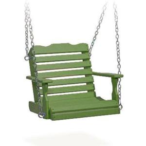 imageDutchCrafters Poly Kids Swing Seat Outdoor Swing for Kids Ages 26 Toddler Swings for Swingset Accessories Outdoor Playground Swings Recycled HDPE Plastic  Amish Made in USA CedarGreen