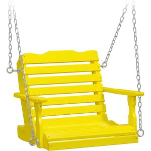 imageDutchCrafters Poly Kids Swing Seat Outdoor Swing for Kids Ages 26 Toddler Swings for Swingset Accessories Outdoor Playground Swings Recycled HDPE Plastic  Amish Made in USA CedarYellow