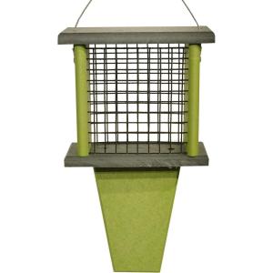 imageDutchCrafters Tail Prop Suet Hanging Poly Bird Feeder Tudor Brown ampamp Bright CedarGray  Lime