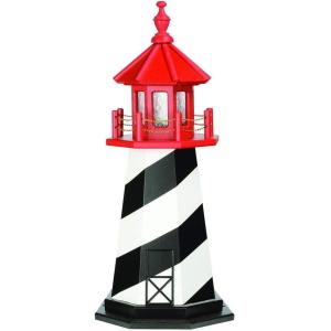 imageDutchCrafters Wooden St Augustine Decorative Lighthouse Statue 3 Tall BlackWhiteRed  Amish Made in AmericaBlackWhiteRed