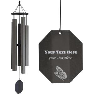 imageLambright Chimes Alpine Whisper 43quot Tall Mocha Personalized Wind Chime Gift for Memorial Sympathy Loss Celebration  Amish Made in America43 Alpine Whisper