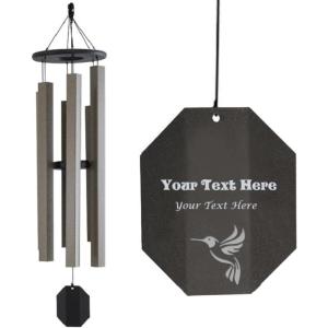 imageLambright Chimes Alpine Whisper 43quot Tall Mocha Personalized Wind Chime Gift for Memorial Sympathy Loss Celebration  Amish Made in America46 Dutch Bell