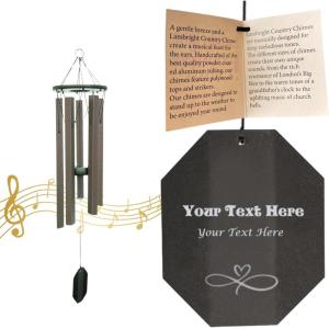 imageLambright Chimes Grandfather Clock Extra Large Personalized Wind Chime Custom Windchimes for Memorial Sympathy Loss Anniversary for Wife Friend Mother Grandmother Pet  Made in America36 Ocean Breeze