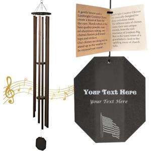 imageLambright Chimes Grandfather Clock Extra Large Personalized Wind Chime Custom Windchimes for Memorial Sympathy Loss Anniversary for Wife Friend Mother Grandmother Pet  Made in America80 Grandfather Clock