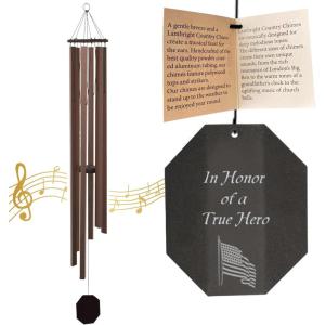 imageLambright Chimes Large Personalized Wind Chime Custom Gifts for Memorial Sympathy Birthday Housewarming for Wife Friend Mom Grandma Aunt Pet Loss of Loved One  USA Made HEARTS1Flag