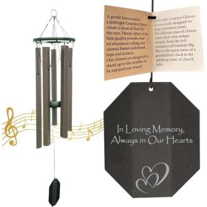 imageLambright Chimes Small Personalized Wind Chime Custom Wind Chimes for Outside Pet Memorial Sympathy Gifts for Loss of Loved One for Women  Amish Made in USA Hearts2Hearts1
