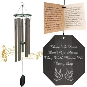 imageLambright Chimes Small Personalized Wind Chime Custom Wind Chimes for Outside Pet Memorial Sympathy Gifts for Loss of Loved One for Women  Amish Made in USA Hearts2Dove