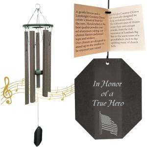 imageLambright Chimes Small Personalized Wind Chime Custom Wind Chimes for Outside Pet Memorial Sympathy Gifts for Loss of Loved One for Women  Amish Made in USA Hearts2Flag