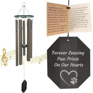 imageLambright Chimes Small Personalized Wind Chime Custom Wind Chimes for Outside Pet Memorial Sympathy Gifts for Loss of Loved One for Women  Amish Made in USA Hearts2Paw