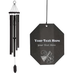 imageLambright Chimes Sparkling Brook Small 30quot Black Memorial Wind Chimes  Personalized Engraved Home Decor Room Decor Birthday Gifts for Women  Loss of Loved One or Lost Pet37 Zephyr Valley