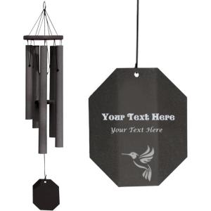 imageLambright Chimes Sparkling Brook Small 30quot Black Memorial Wind Chimes  Personalized Engraved Home Decor Room Decor Birthday Gifts for Women  Loss of Loved One or Lost Pet30 Sparkling Brook