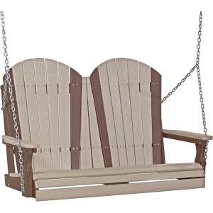 imageLuxCraft 4 Adirondack Swing  Available in 22 ColorsWeatherwood and Chestnut Brown