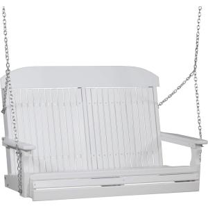 imageLuxCraft 4 Poly High Back Classic Porch Swing Made with Recycled Plastics  Made in USA Dove Gray ampamp BlackWhite