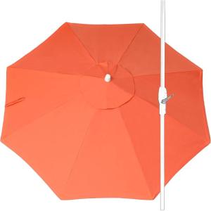 imageLuxCraft 9 Foot Patio Umbrella with Weather Resistant Fabric  Outdoor Umbrellas for Patio with Tilting Aluminum Frame Black or White Umbrella Frame for OutsideMelonWhite Frame