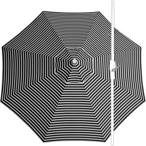 imageLuxCraft 9 Foot Patio Umbrella with Weather Resistant Fabric  Outdoor Umbrellas for Patio with Tilting Aluminum Frame Black or White Umbrella Frame for OutsideShore ClassicWhite Frame