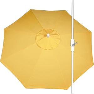 imageLuxCraft 9 Foot Patio Umbrella with Weather Resistant Fabric  Outdoor Umbrellas for Patio with Tilting Aluminum Frame Black or White Umbrella Frame for OutsideButtercupWhite Frame