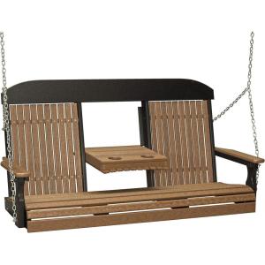 imageLuxCraft Classic Swing with Fold Down Console  5 GreenAntique Mahogany  Black