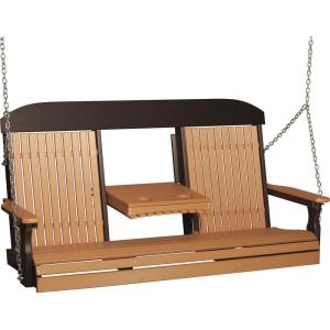 imageLuxCraft Classic Swing with Fold Down Console  5 GreenCedar  Black