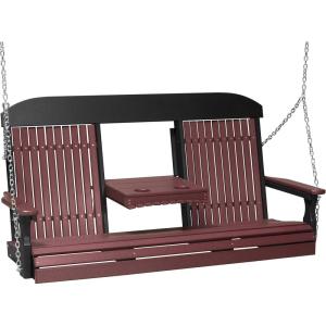 imageLuxCraft Classic Swing with Fold Down Console  5 GreenCherrywood  Black