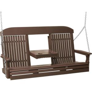 imageLuxCraft Classic Swing with Fold Down Console  5 GreenChestnut Brown