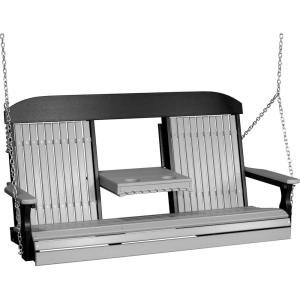 imageLuxCraft Classic Swing with Fold Down Console  5 GreenDove Gray  Black
