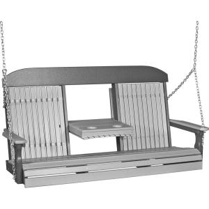 imageLuxCraft Classic Swing with Fold Down Console  5 GreenDove Gray  Slate
