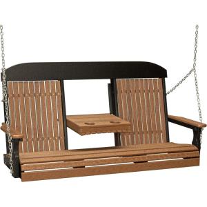 imageLuxCraft Classic Swing with Fold Down Console  5 GreenPremium  Antique Mahogany on Black