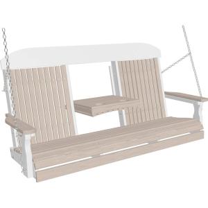 imageLuxCraft Classic Swing with Fold Down Console  5 GreenPremium  Birch on White