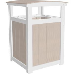 imageLuxCraft Poly Outdoor Trash Can Garbage Can Outdoor  Durable All Weather Commercial Trash Can ampamp Residential Outdoor Trash Bin for Patio Pool Park Business and Personal Dove Gray ampamp BlackBirch  White